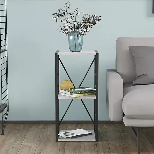 Етажерка 3/34 Ferrum-decor Серії Коннект 73x34x28 чорний ДСП Бетон 16мм (FRD-104291)