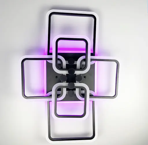 Світлодіона LED люстра на 2+2+2 ріжки | Line F | Арт. A2503/2+2+2 BK - фото 1