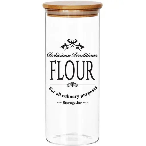 Банка для хранения Galleryglass Flour стеклянная с бамбуковой крышкой 1 л (85006093)