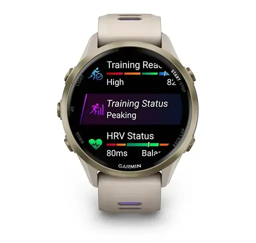 Смарт-часы Garmin Forerunner 970 French Gray Soft Gold Titanium with French Gray/Translucent Indigo Silicone with Soft Gold Buckle (010-02969-62) - фото 6