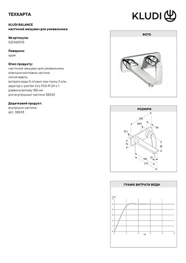 Смеситель для умывальника Kludi Blance 522460575 хром - фото 2