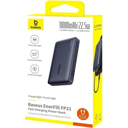 Павербанк - портативний акумулятор Baseus EnerFill FP21 power Bank 10000mAh 22.5W P1008210D123-00 - фото 6