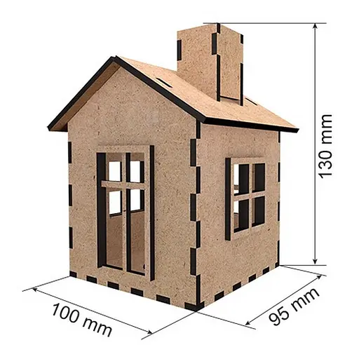Заготовка для декорування "Будиночок 9" Fabrika Decoru FDPO-348 з LED свічкою в комплекті - фото 4