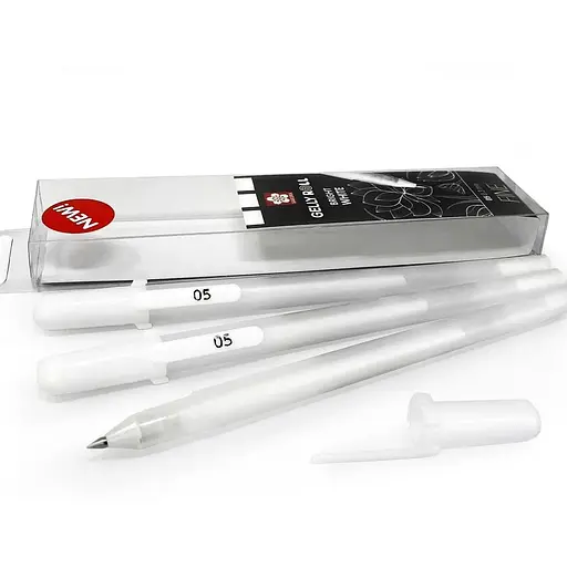 Набор гелевых ручек Sakura Basic 05 Fine 3шт Белые - фото 3