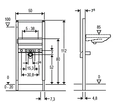 Інсталяція для раковини Geberit Duofix 111.434.00.1 - фото 2