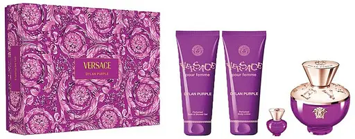 Versace Dylan Purple 100 мл парфюмированная вода, 100 мл гель для душа, 100 мл лосьон для тела, 5 мл мини - фото 1
