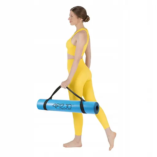 Коврик (мат) спортивный 4FIZJO PU 183 x 68 x 0.4 см для йоги и фитнеса 4FJ0588 Blue (P-5907739319555) - фото 5