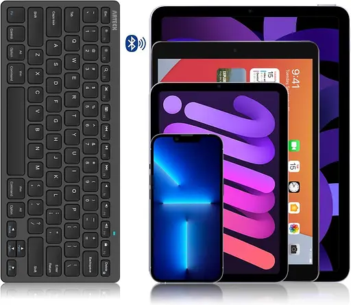 Ультратонка клавіатура Arteck, сумісна з 10,2-дюймовим iPad, iPad Air/9,7-дюймовим iPad, iPad Pro/iPad Mini, iPhone - фото 4