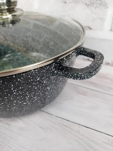 Кастрюля Styleberg с гранитным антипригарным покрытием 4.2л 24см ST-3023 Черная - фото 6