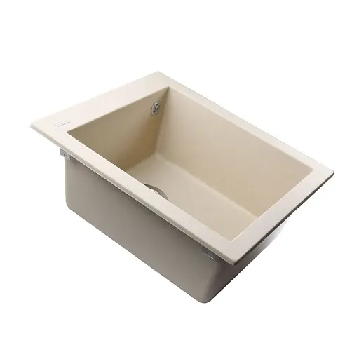 Гранитная мойка Globus Lux Lama слоновая кость 410x500 мм, Бежевый - фото 3