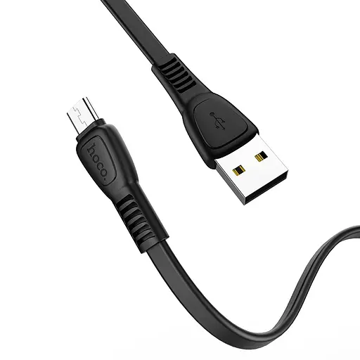 Кабель HOCO X40 USB to Micro 2.4A, 1m, TPE, TPE connectors, Black - фото 1