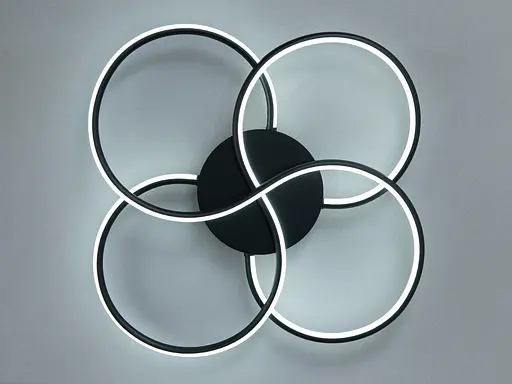 Світлодіодна люстра Diasha Z212 чорна 60 Вт чотири кільця - фото 1