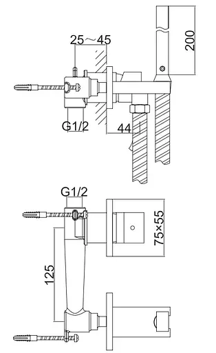 Набор гигиенического душа скрытого монтажа Kohlman Axis chrome QW135N, Хром - фото 3