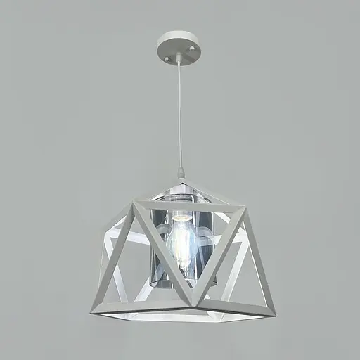 Світильник лофт із графітовим плафоном у каркасі білого кольору Ø 30х28 см | Line F | Арт. 12203/1 WT+GR - фото 2