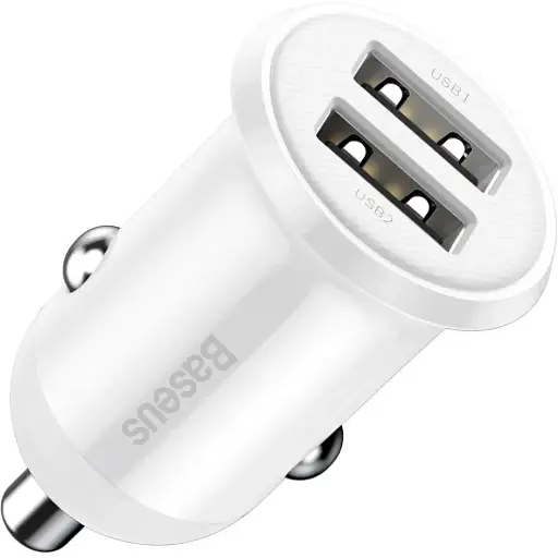 Автомобільний зарядний пристрій Baseus Grain Pro Car Charger (Dual USB 4.8 A) Білий - фото 1