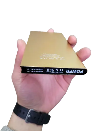 Портативний зарядний пристрій PowerBank LCD 20000 mAh 2xUSB USB золотий - фото 3