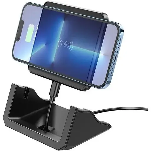 Беспроводная зарядка подставка Borofone BQ20 на 15W черная - фото 5