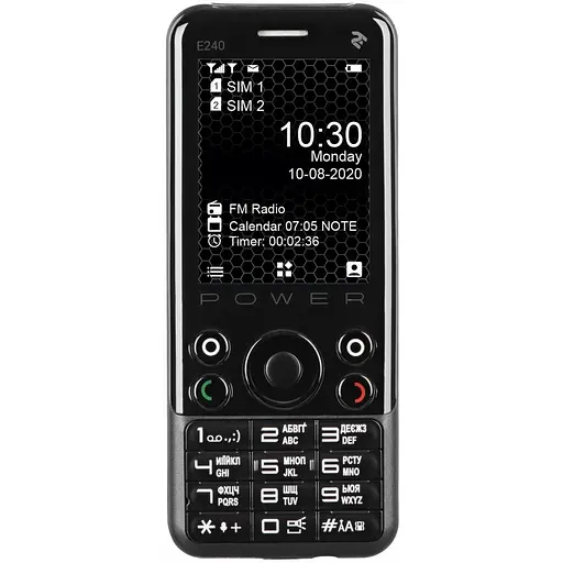 Мобільний телефон 2E E240 POWER Black UA-UCRF