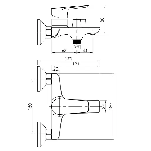 Змішувач для ванни RJ Vero хром RJFA062-02CH Хром - фото 3