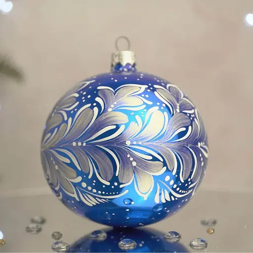 Ялинкова прикраса Санта Шоп Морозний візерунок скло (4820001154276) - фото 2