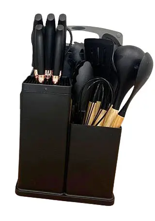 Набір кухонного приладдя A-plus Kitchenware Set силіконовий з дощечкою Чорний - фото 6