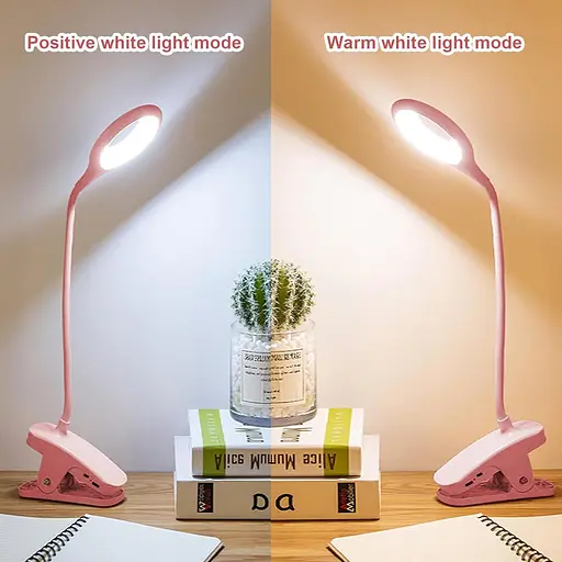 Світлодіодна лампа для читання з кріпленням на кліпсі USB, 3 колірних режими 10 рівнів яскравості - фото 2