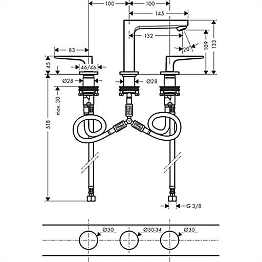 Смеситель для умывальника Hansgrohe Metropol 110 74514000 Хром - фото 2