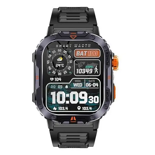 Умные смарт часы Smart Kredo с фонариком (Черные) - фото 2