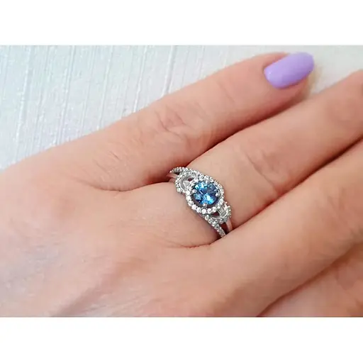 Серебряное кольцо Агни Сьюпремо с кварцем и фианитами. 1525/1Р-QLB 16 - фото 2