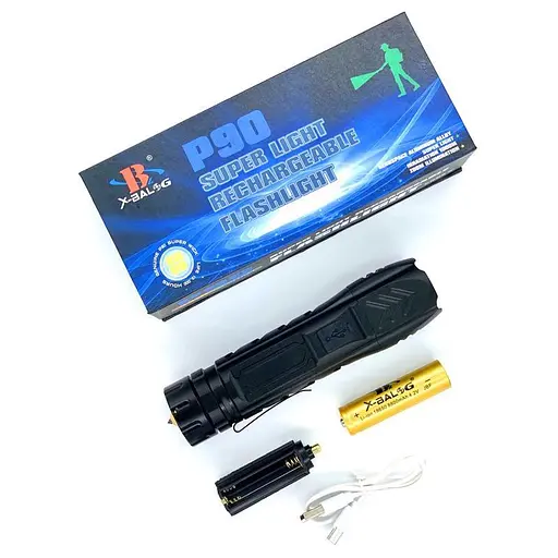 Ліхтар X-Balong BL-711-P90 zoom + Power bank + microUSB + 1х18650 + 5 режимів - фото 2