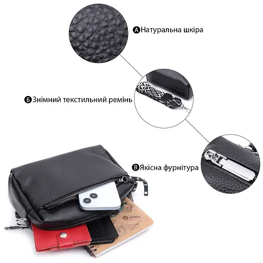 Кожаная женская сумка Vintage 22.5х13х9 см sum0026602 - фото 4