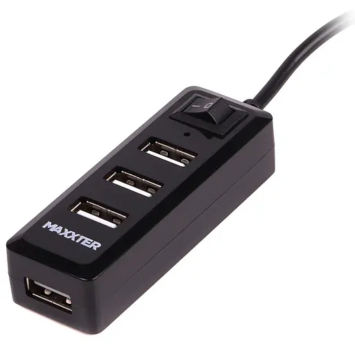 USB-Хаб Maxxter USB 2.0 HU2A-4P-AC-03 (HU2A-4P-AC-03) - фото 1