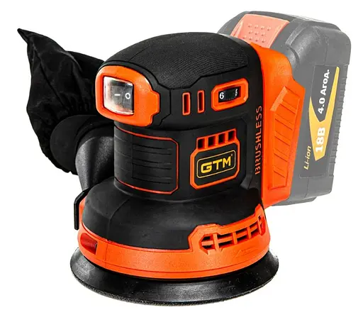 Аккумуляторная эксцентриковая шлифмашина GTM OSC18/125BL без АКБ и ЗУ (OSC18/125BL_BARE TOOL) - фото 1