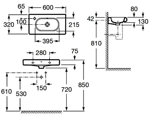 Умивальник Roca N-Meridian A32724X000, Білий - фото 2