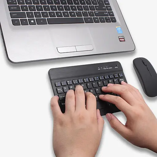 Клавіатура з мишкою Keyboard set AND 5370 для планшета телефону Bluetooth iPad iPhone Android Type-C Чорний - фото 4