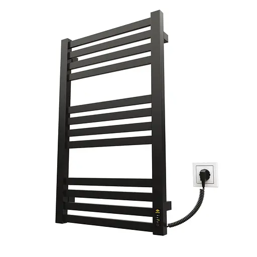 Электрический полотенцесушитель Kosser Герда 800x500 ER тайм. черный ДГ02ER, Черный матовый, Правое - фото 1