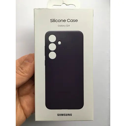 Противоударный оригинальный силиконовый чехол Samsung Silicone Case для Galaxy S24 (6.2") Dark Violet EF-PS921TEEGWW - фото 2