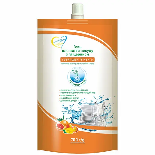 Гель Fitodoctor Грейпфрут-манго для миття посуду з гліцерином 700 г