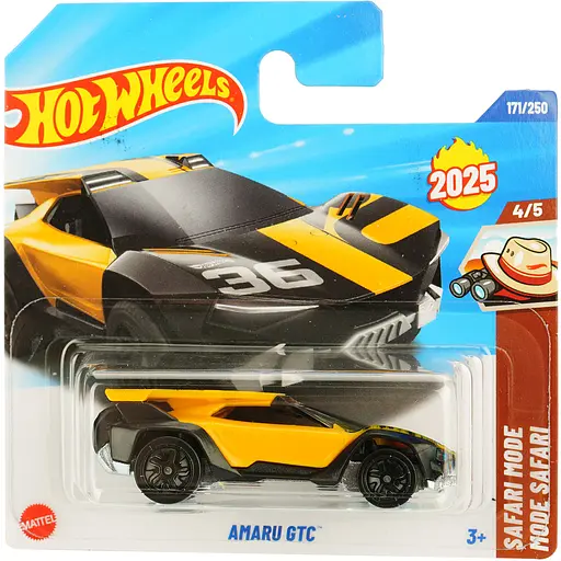Базова машинка Hot Wheels Safari Mode Amaru GTC жовто-чорна (5785) JBB52-N522