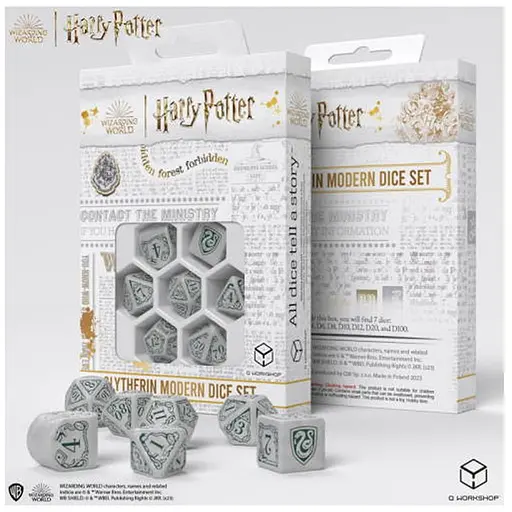 Набор кубиков Harry Potter. Slytherin Modern Dice Set - White , 7 шт. (190142/2023/2/B) - фото 1