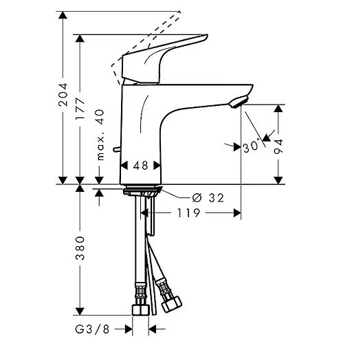 Смеситель для раковины Hansgrohe Focus E2 EcoSmart 31607000 Хром - фото 4