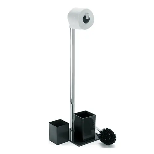 Держатель туалетной бумаги с щеткой PILI черный (141315) - фото 2