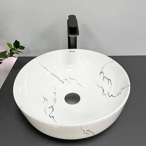 Умивальник VBI Bari S marmo накладний VBI-011604, Мармур - фото 2