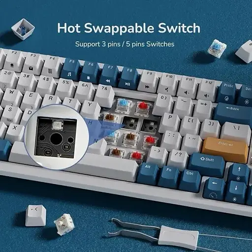 Бездротова механічна клавіатура Royal Kludge Keyboard RK98 100 клавіш з RGB-підсвіткою - фото 4