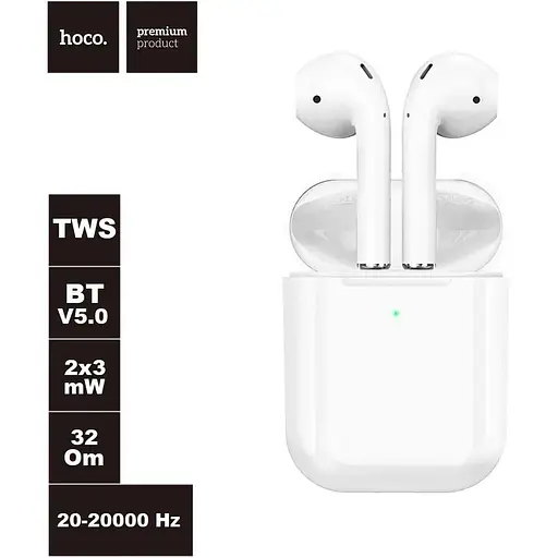 Наушники полностью беспроводные Hoco EW01 Plus BT 5.1 стерео гарнитура белая - фото 6