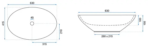 Умивальник Rea Olga накладний білий REA-U1060, Білий - фото 8