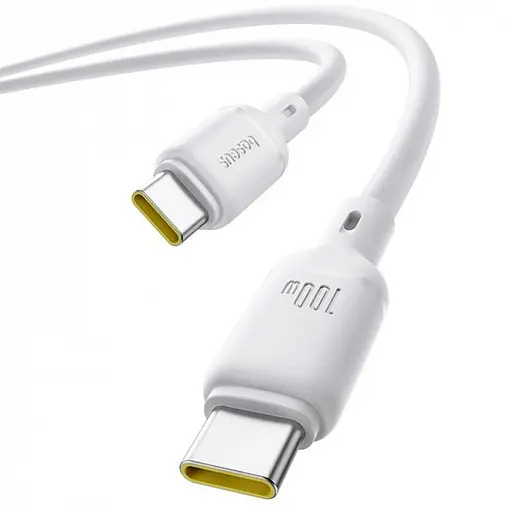 Дата кабель Baseus Silky Series OS Fast Charging Type-C to Type-C 100W (2m) (P10377704) Moon White - фото 4