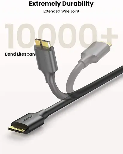 Кабель UGREEN US130 USB 3.0 A Male to Micro USB 3.0 Male Cable 0.5m (Black)(UGR-10840) - фото 2