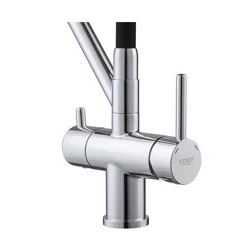 Смеситель для кухни на две воды с гибким изливом Koer KB-72006-01 KR3379 Хром - фото 9