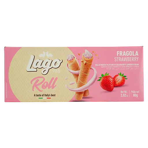Трубочки вафельные Gastone Lagо с клубничным кремом 80 г - фото 2